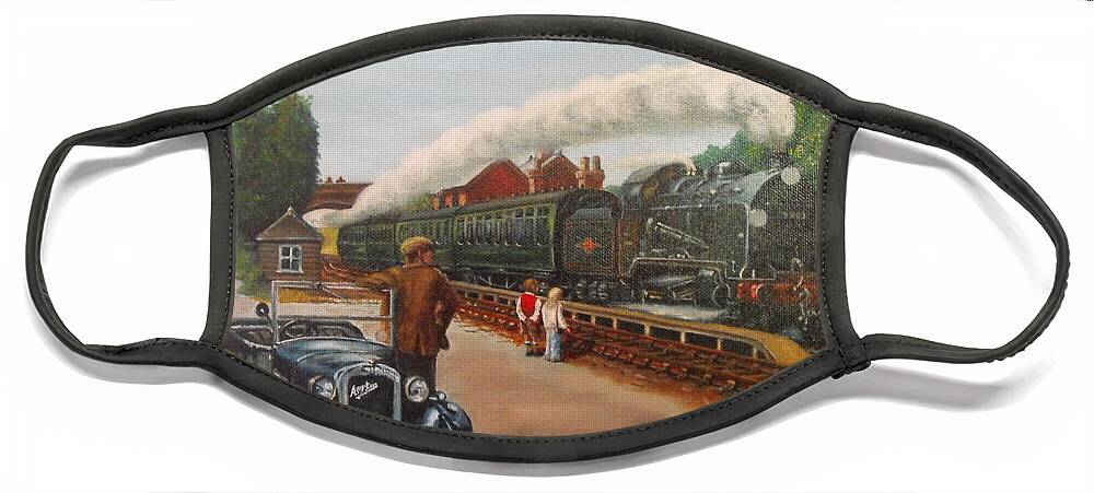 Station Face Mask featuring the painting Station by HH Palliser
