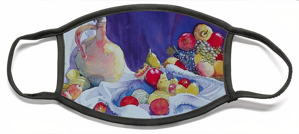 Fruit Face Mask featuring the painting Still Life by Sandie Croft