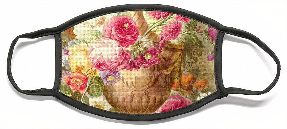 Pieter Van Loo Face Mask featuring the painting Still Life with Flowers by Pieter van Loo
