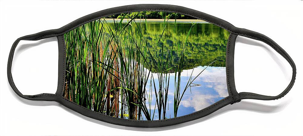 Cloud Reflections Face Mask featuring the photograph Still Waters by Susie Loechler