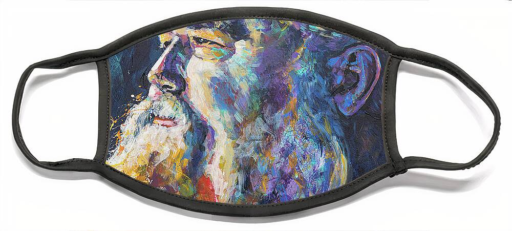 Acrylic Face Mask featuring the painting Stoney, Neon Leon, Man of many Names by Robert FERD Frank