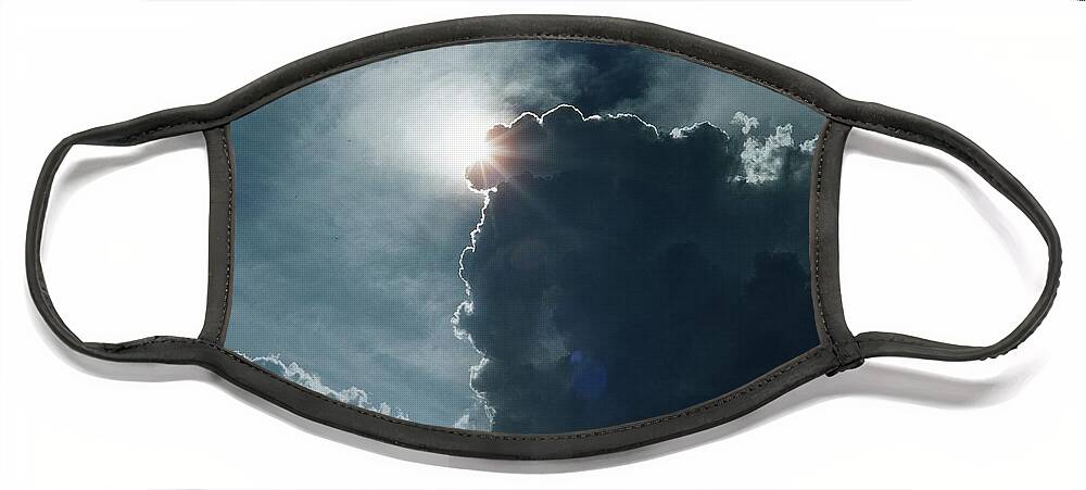 Sun Face Mask featuring the photograph Storm Clouds Sun and Eagles by Russ Considine