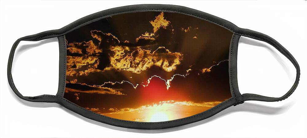 Sunset Face Mask featuring the photograph Storms a'brewin by Judy Stepanian