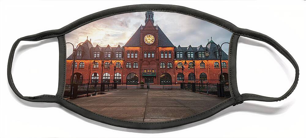 Central New Jersey Railroad Terminal Face Mask featuring the photograph Storms Over Central New Jersey Railroad Terminal by Kristia Adams