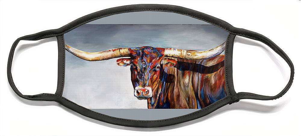 Texas Face Mask featuring the painting Stormy by Averi Iris