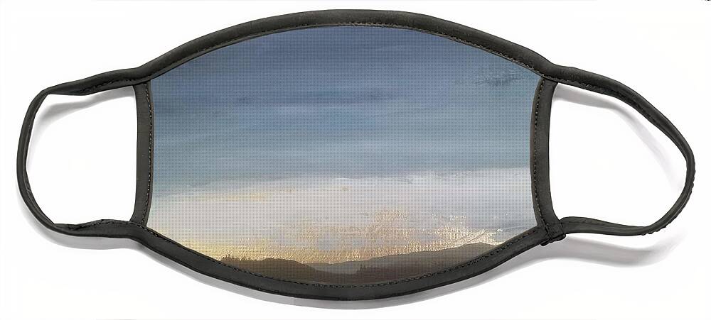  Face Mask featuring the painting Stormy Horizon by Caroline Philp