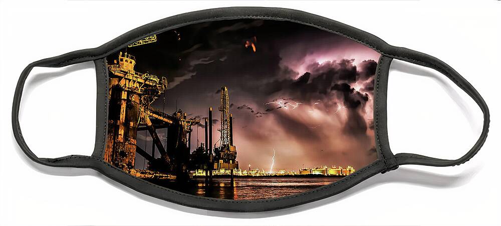 Storm Face Mask featuring the photograph Stormy Night by Jerry Connally