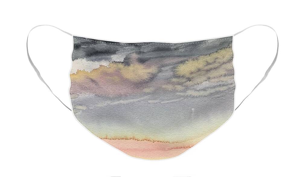 #malibu Face Mask featuring the painting Stormy Skies by Luisa Millicent