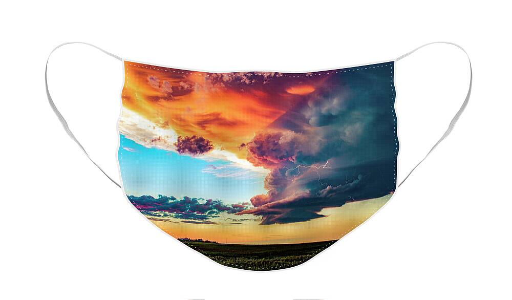 Sunset Face Mask featuring the photograph Stormy Sunset by Marcus Hustedde