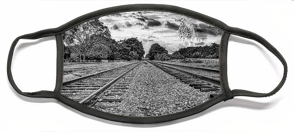 Black & Whites Face Mask featuring the photograph Strange World In Black And White by DB Hayes