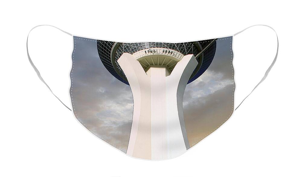 Strat Face Mask featuring the photograph Strat Skytower Vegas by Chris Smith