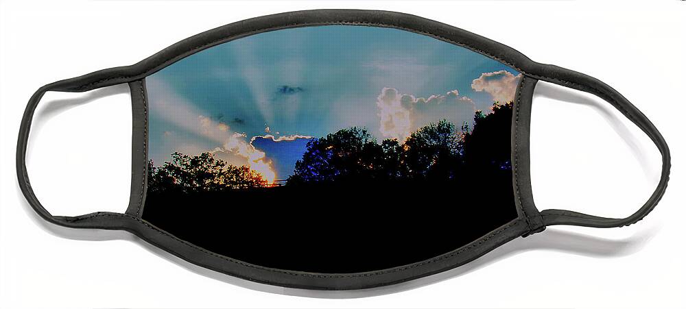 Sunset Face Mask featuring the photograph Streaming Sunset by Christopher Reed