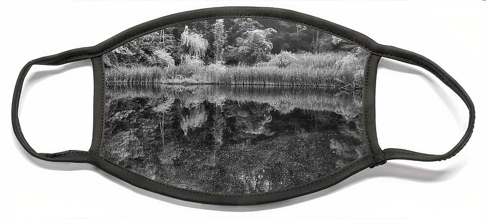 Pond Face Mask featuring the photograph Sugar Pond Black and White by Russel Considine