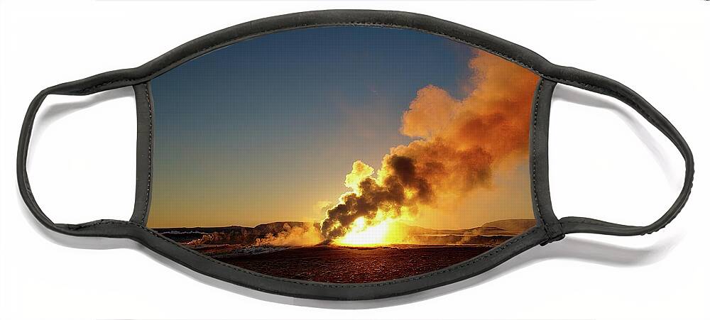 Iceland Face Mask featuring the photograph Sulfur dawn by Christopher Mathews