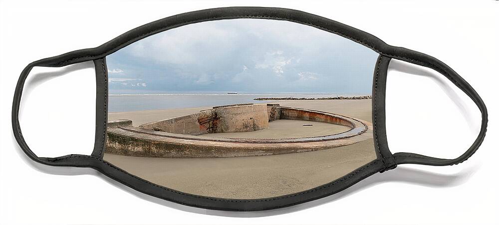 Historic Military Apparatus Face Mask featuring the photograph Sullivan's Island Coastal Defense - Panama Mount by Dale Powell
