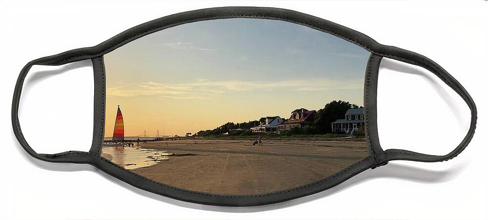 Beach Face Mask featuring the photograph Summer Evening by Flavia Westerwelle