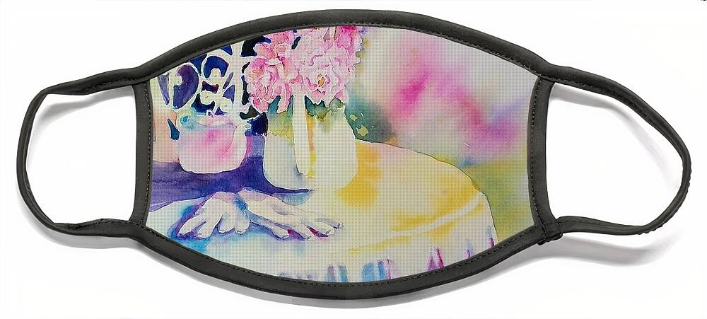 Flowers Face Mask featuring the painting Summer Garden by Sandie Croft