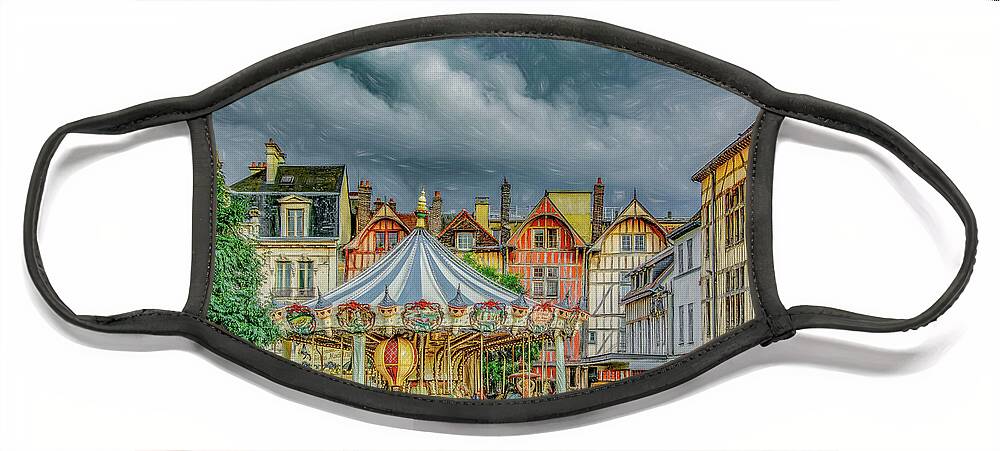 Troyes Face Mask featuring the photograph Summer in Troyes, France by Marcy Wielfaert