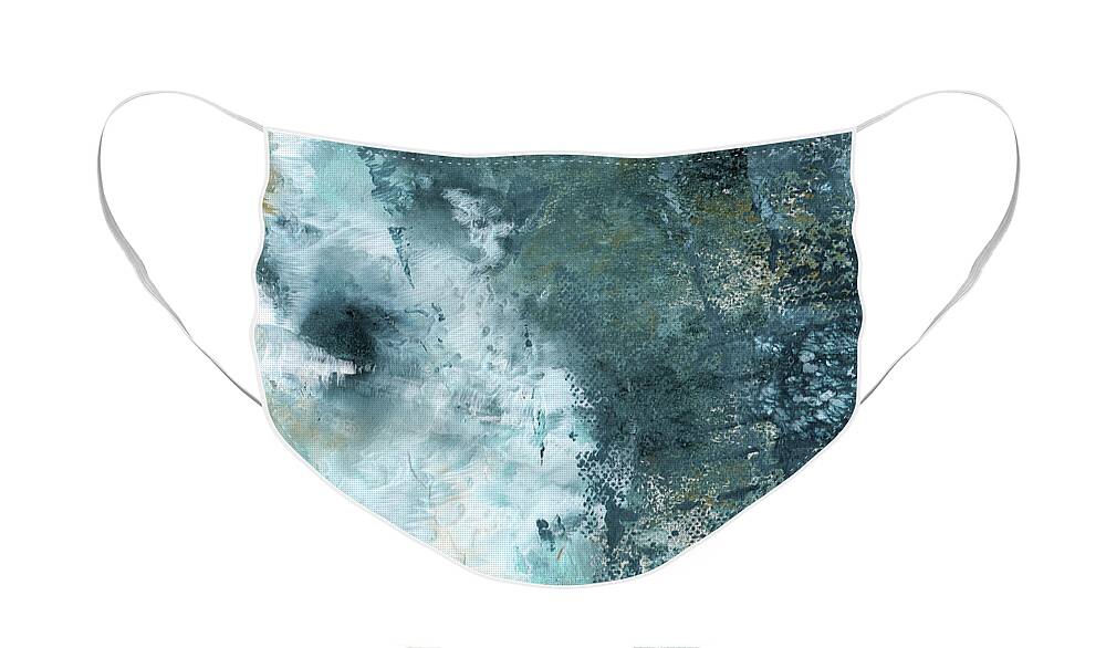 Abstract Face Mask featuring the painting Summer Storm- Abstract Art by Linda Woods by Linda Woods