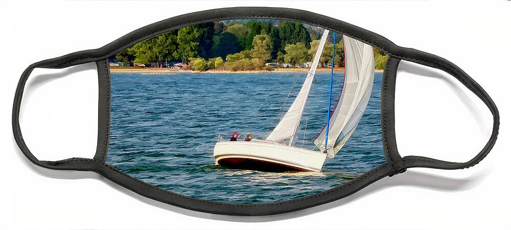 Sailboat Face Mask featuring the photograph Summertime on the lake by Tatiana Travelways