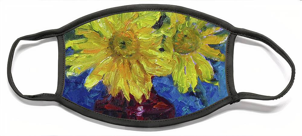 Flower Face Mask featuring the painting Sun Flower by John McCormick