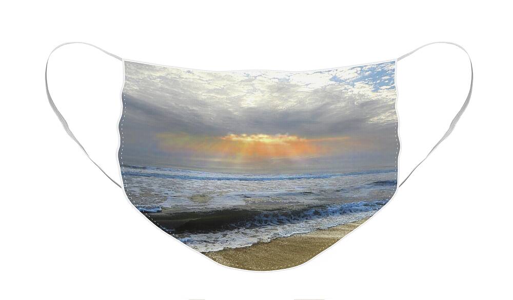 Sun Face Mask featuring the photograph Sunburst at St. Augustine Beach by Rod Seel