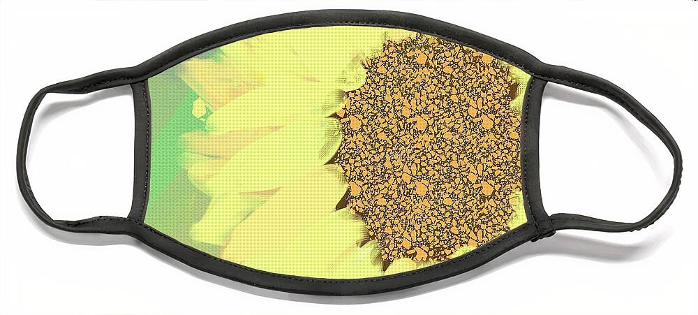 Sunflower Face Mask featuring the painting Sunflower by Itsonlythemoon