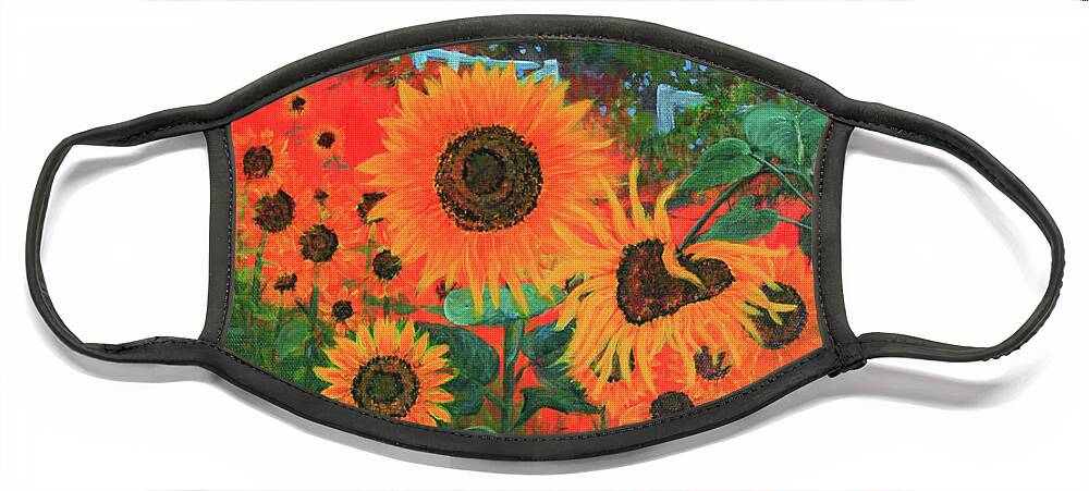 Sunflower Face Mask featuring the painting Sunflower Life by Jeanette French