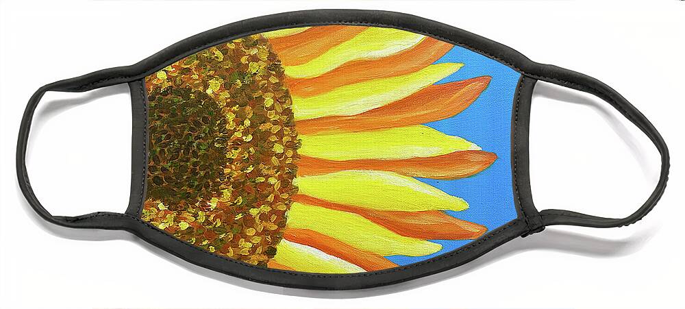 Sunflower Face Mask featuring the painting Sunflower One by Christina Wedberg