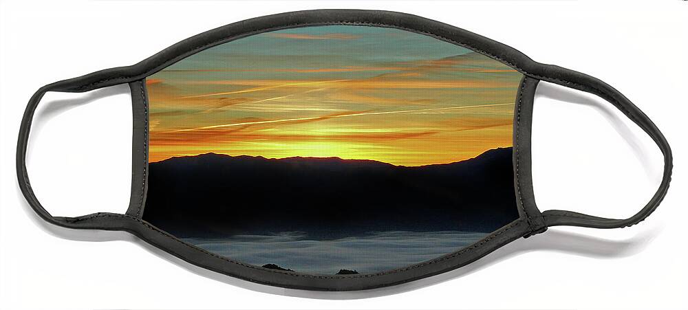 Skyscapes Face Mask featuring the photograph Sunrise and Clouds by Beverly Read