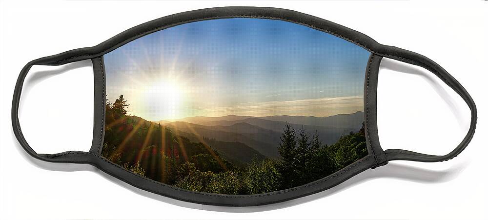 Tennessee Face Mask featuring the photograph Sunrise At Luftee Overlook 3 by Phil Perkins