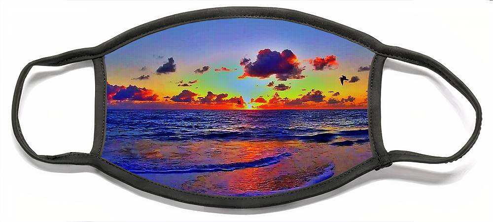 Sunrise Face Mask featuring the photograph Sunrise Beach 882 by Rip Read