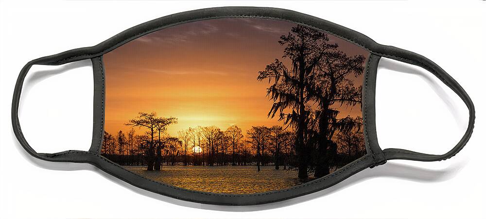Sunrise Face Mask featuring the photograph Sunrise in the Swamp by Tim Stanley