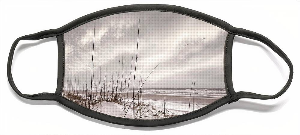 Dune Face Mask featuring the photograph Sunrise Ocean Cottage Breezes by Debra and Dave Vanderlaan