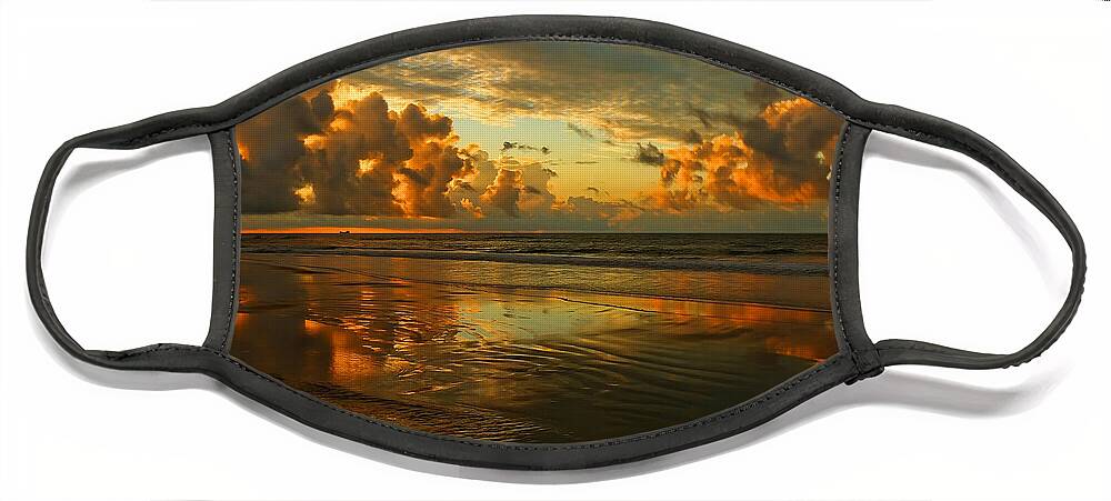 Sunrise Face Mask featuring the photograph Sunrise Over Myrtle Beach by Jeff Breiman