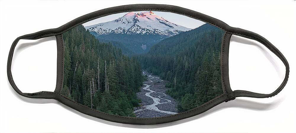 Mount Baker Face Mask featuring the photograph Sunrise Streams by Michael Rauwolf