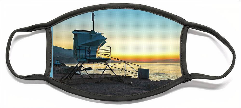 Beach Face Mask featuring the photograph Sunrise View from the Top of Leo Carrillo State Beach by Matthew DeGrushe