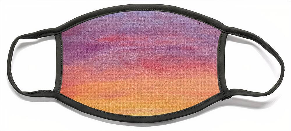 Sunset Face Mask featuring the painting Sunset 2.0 by Lisa Neuman