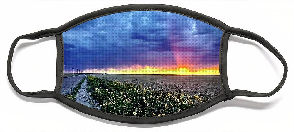 Sunset Face Mask featuring the photograph Sunset 3 by Julie Powell
