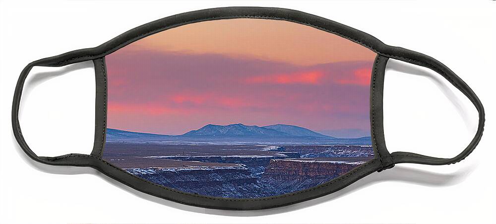 Taos Face Mask featuring the photograph Sunset at the Gorge by Elijah Rael