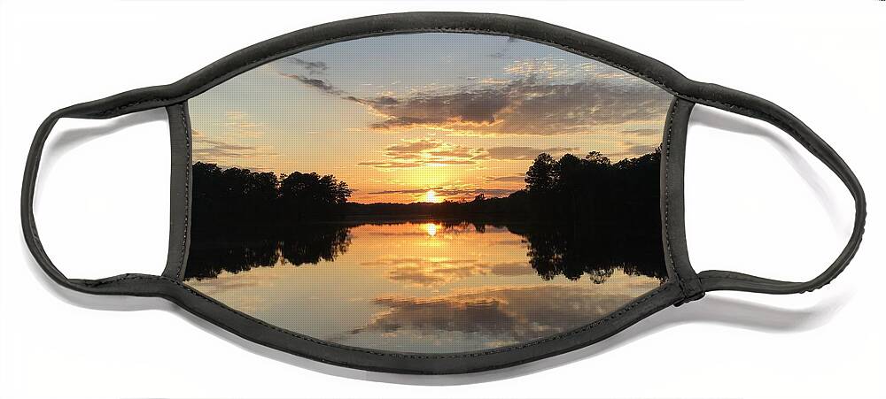 Johnson Millpond Face Mask featuring the photograph Johnson Millpond Sunset 2 - Virginia by Catherine Wilson