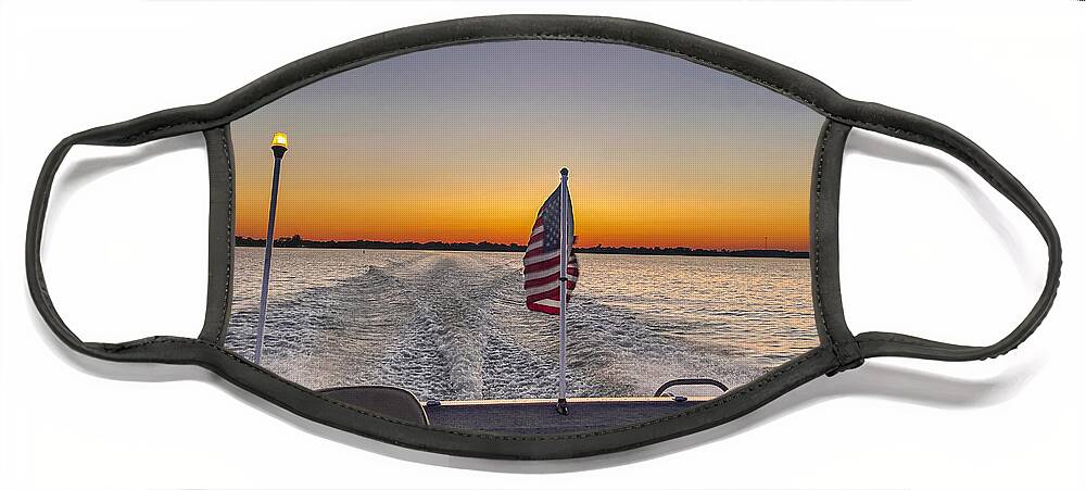  Face Mask featuring the photograph Sunset Cruise by Brian Jones