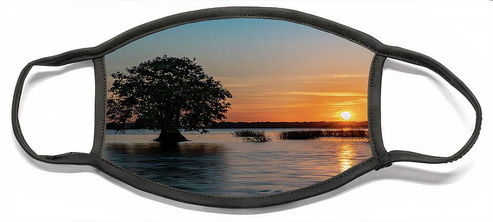 Blue Cypress Lake Face Mask featuring the photograph Cypress Sunset Two by Todd Tucker