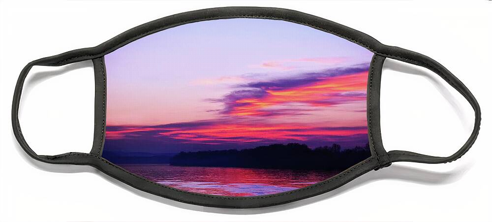 Harmony Face Mask featuring the photograph Sunset Harmony Lines by Leonida Arte