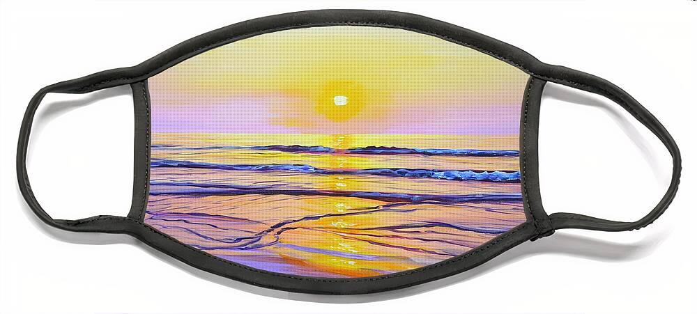 Sea Face Mask featuring the painting Sunset Magic 2. by Iryna Kastsova