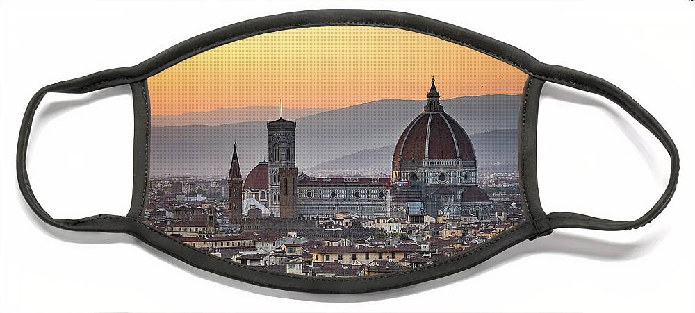 Florence Face Mask featuring the photograph Sunset on Florence by Denise Kopko