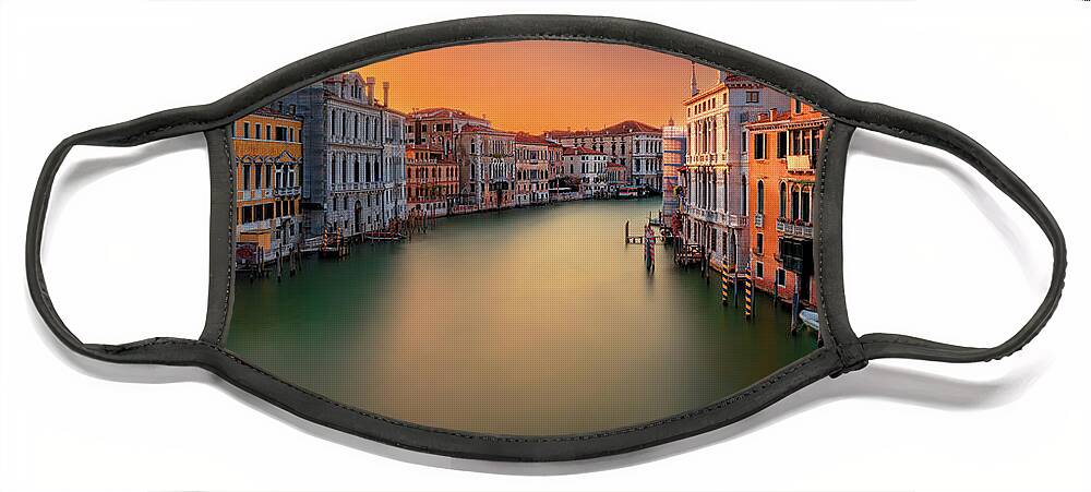 Sunset Face Mask featuring the photograph Sunset on Grand Canal by The P