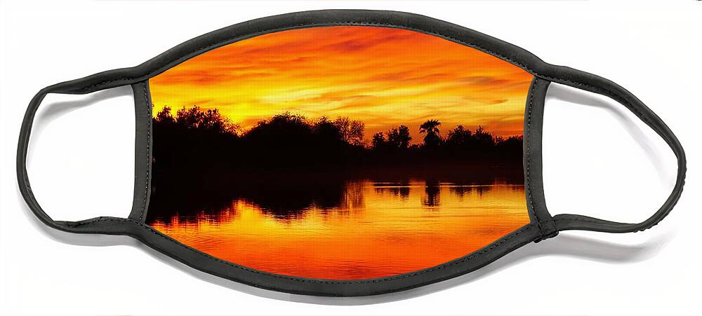 Fortuna Pond Face Mask featuring the photograph Sunset On The Pond by Tranquil Light Photography