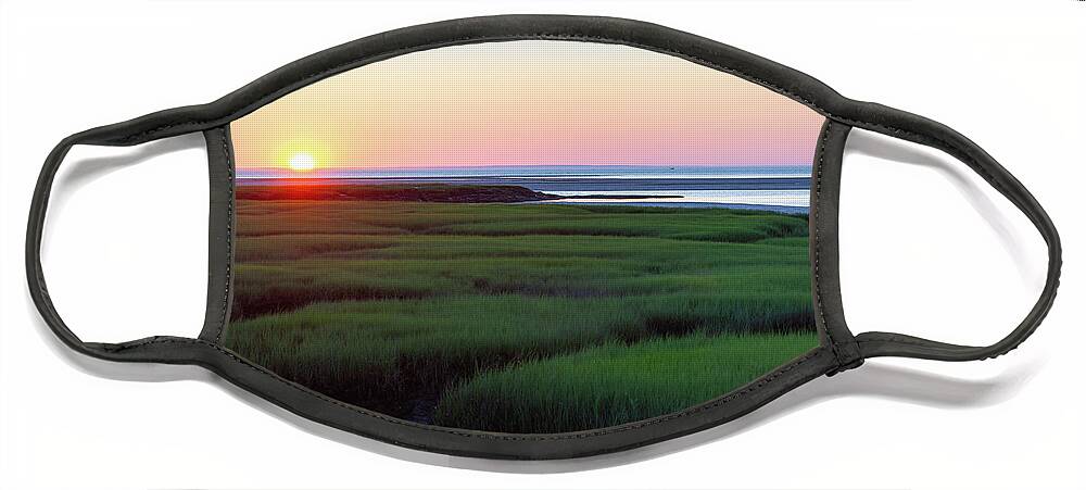 Sunset Over The Cape Cod Bay Face Mask featuring the photograph Sunset Over The Cape Cod Bay by Michelle Constantine