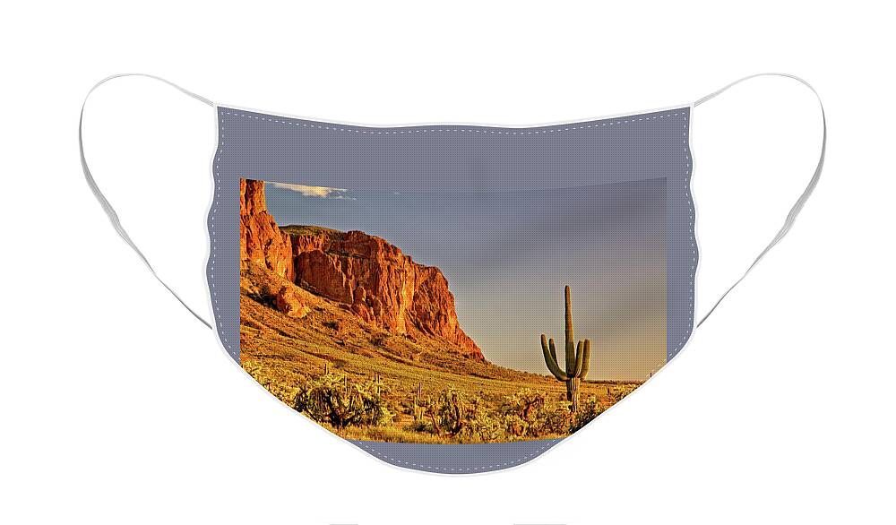 Sunset Face Mask featuring the photograph Superstition Sunset by Bob Falcone
